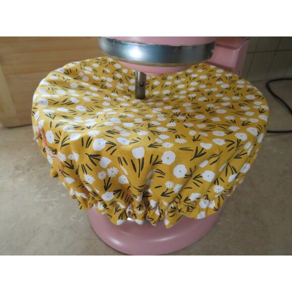 Kitchenaid Bowl Cover, Reversible Fall Patchwork and Floral Bowl Cover - Picture 2 of 6